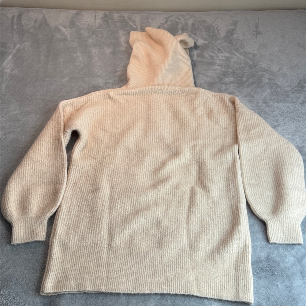 NWOT Nap Raccoon-Wool Yarn Funnel Sweater Cream Size Small - Picture 7 of 16